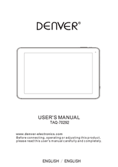 Denver TAQ-70292 User Manual