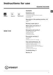 Indesit IWSE 5108 Instructions For Use Manual
