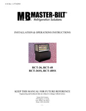 Master Bilt RCT-36 Installation & Operation Instructions