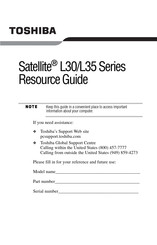 Toshiba Satellite L35 series Resource Manual