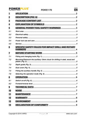 Powerplus POWX1170 Quick Start Manual