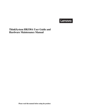 Lenovo ThinkSystem HR330A User Manual And Hardware Maintenance Manual