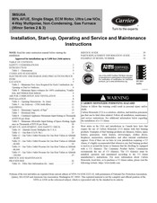 Carrier Minor 3 Series Installation, Start-Up, Operating And Service And Maintenance Instructions