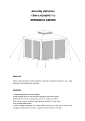 Sunjoy STONEBORO L-GZ098PST-1D Assembly Instruction Manual
