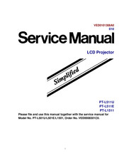 Panasonic PTL511U - LCD VIDEO PROJECTOR Service Manual