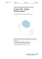 Endress+Hauser Proline 500 digital Modbus RS485 Brief Operating Instructions