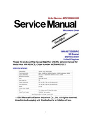 Panasonic NN-A850CB Service Manual