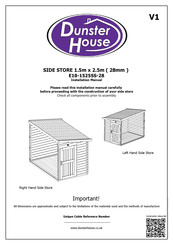 Dunster House E10-1525SS-28 Installation Manual