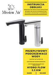 Mission Air HYDRO FLOW 3,3 KW DARK Operation And Installation Instructions Manual