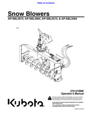 Kubota AP-SBL3574 Operator's Manual