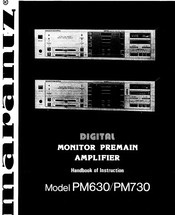 Marantz PM630 Handbook Of Instructions