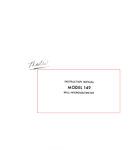 Keithley 149 Instruction Manual