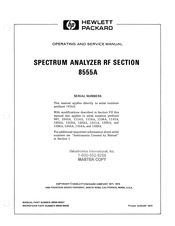 HP 8555A Operating And Service Manual