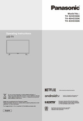 Panasonic TH-43HSSSOK Operating Instructions Manual