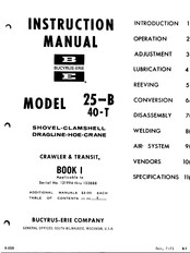 Bucyrus-Erie 25-B Instruction Manual