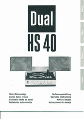 Dual HS 40 Operating Instructions Manual