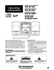 Pioneer XR-Q150 Operating Instructions Manual