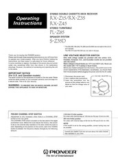 Pioneer RX-Z15 Operating Instructions Manual