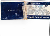 Honda V30 Magna VF500C 1984 Owner's Manual