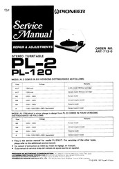 Pioneer PL-120 Service Manual