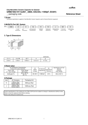 Murata GRM2195C1H113JA01D Reference Sheet