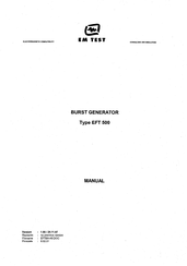 EM TEST EFT 500 Manual
