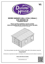 Dunster House DEORE E10-4055DG-45 Installation Manual
