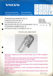 Volvo 091-8 Installation Instructions Manual