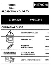 Hitachi 60SDX88B Operating Manual