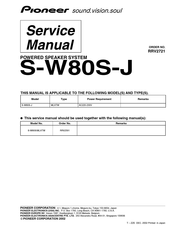 Pioneer S-W80S-J Service Manual