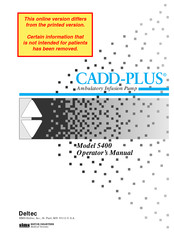 SIMS Deltec CADD-PLUS 5400 Operator's Manual