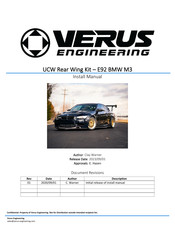 Verus Engineering UCW Rear Wing Kit Install Manual