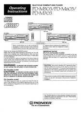 Pioneer PD-M703 Operating Instructions Manual