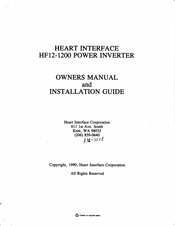Heart Interface HF12-1200 Owner's Manual And Installation Manual
