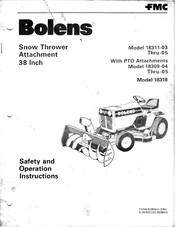 FMC Bolens 18309-05 Safety And Operation Instructions