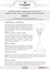 FF Europe BKBS01 Original Instruction Manual
