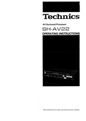 Technics SH-AV22 Operating Instructions Manual