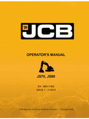 jcb JS80 Operator's Manual