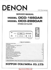 Nippon Columbia DENON DCD-1650AR Service Manual