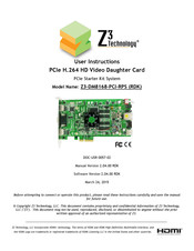 Z3 Technology Z3-DM8168-PCI-RPS User Instructions