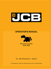 Jcb 3CX Operator's Manual