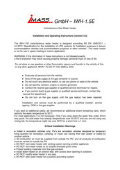 IMASS IWH-1.5E Installation And Operating Instructions Manual