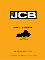 jcb TM180 Operator's Manual