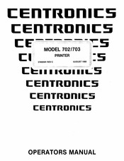 Centronics 702 Operator's Manual