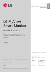 LG MyView 32SR85U Owner's Manual