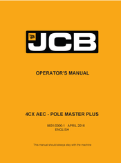 jcb 4CX AEC - POLE MASTER PLUS Operator's Manual
