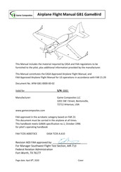 Game Composites GB1 GameBird Airplane Flight Manual