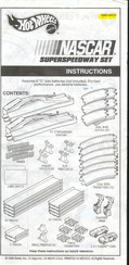 Mattel HotWheels NASCAR SUPERSPEEDWAY SET Instructions Manual