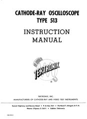 Tektronix 513 Instruction Manual