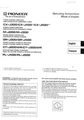 Pioneer CT-J3Z00WR Operating Instructions Manual